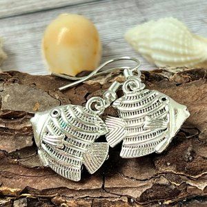Angel Fish Dangle Earrings - Handmade